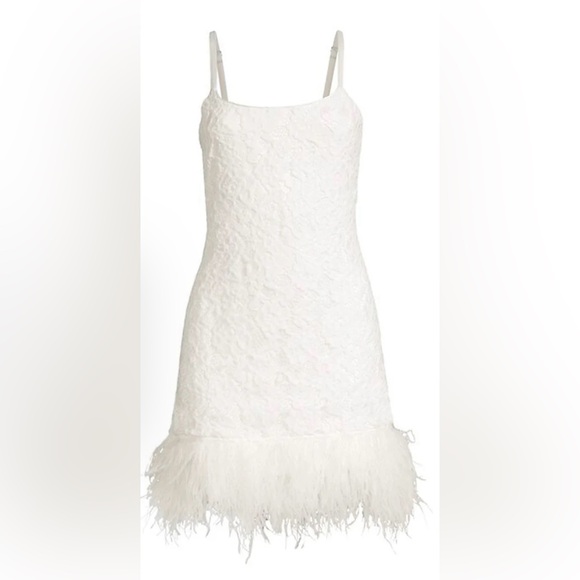 Likely White Feather Dress- Size 8 - Picture 2 of 3